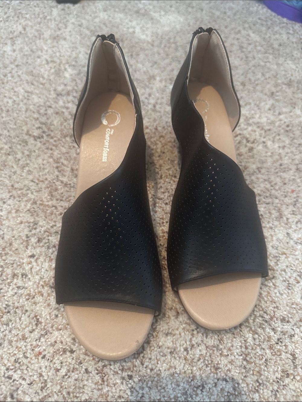 Women’s Black Open-Side D’Orsay Mules Size 9 NWOT